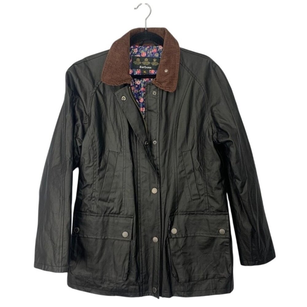 Barbour Womens Coated Black Jacket XL
